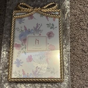 Sheffield Home Gold Bow 4”x6” Rope Picture Frame
